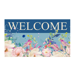 Blue Flower Garden Doormat