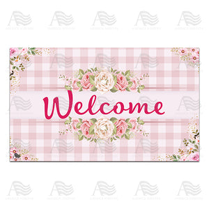 Rose Gingham Doormat