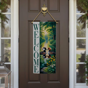 Welcome Merganser Ducks Double Sided Garden Banner Flag 12.5 x 28 inch