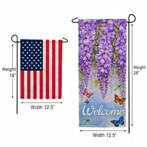Wisteria Welcome Butterflies Garden Banner