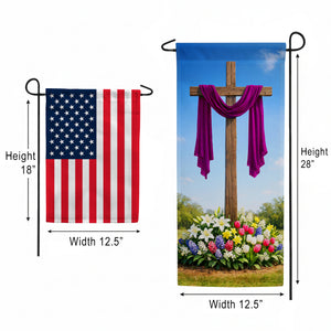 Easter Cross with Purple Sash Garden Banner