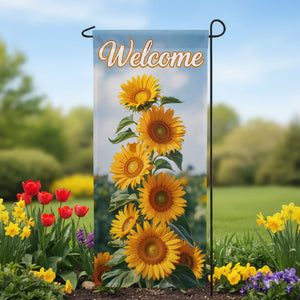 Welcome Sunflowers Garden Banner