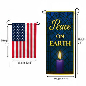 Peace on Earth Stained Glass Double Sided Garden Banner Flag 12.5 x 28 inch