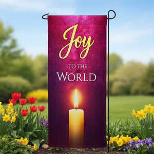 Joy to the World Candlelight Double Sided Garden Banner Flag 12.5 x 28 inch