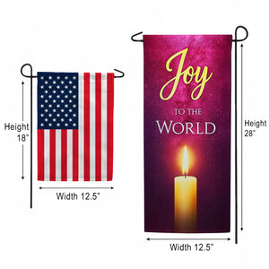 Joy to the World Candlelight Double Sided Garden Banner Flag 12.5 x 28 inch