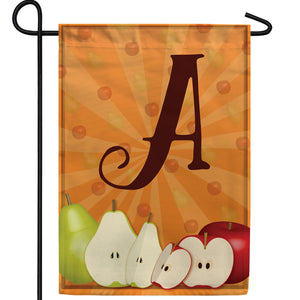 Apples & Pears Monogram Double Sided Garden Flag