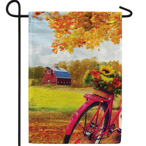 Fall Country Bike Ride Double Sided Garden Flag