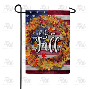Patriotic Fall Welcome Double Sided Garden Flag