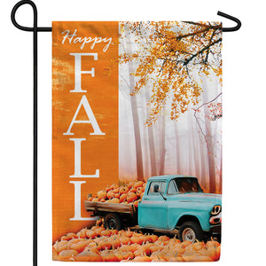 Pumpkin Truck Overload Double Sided Garden Flag