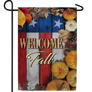 Stars And Stripes Fall Welcome Double Sided Garden Flag