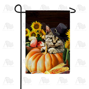Pilgrim Cat Double Sided Garden Flag