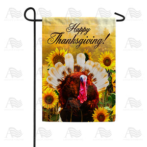 Turkey In Sunflowers Double Sided Garden Flag