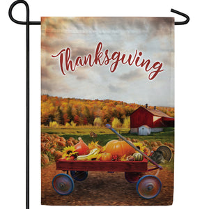 Small Wagon Of Gourds Double Sided Garden Flag