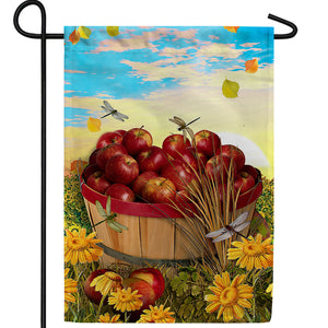 Apples And Dragonflies Double Sided Garden Flag