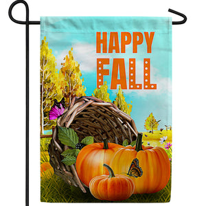Fall Wicker Basket Double Sided Garden Flag