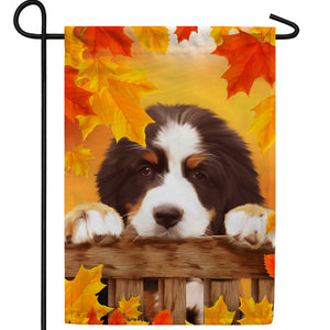 Lonely Puppy Double Sided Garden Flag
