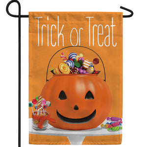 Halloween Candy Bucket Double Sided Garden Flag