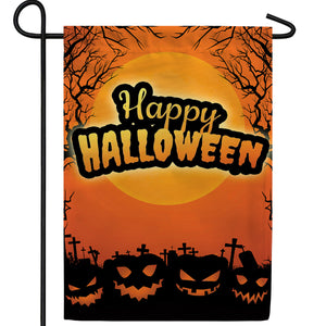 Pumpkin Graveyard Double Sided Garden Flag