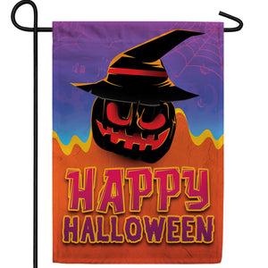 Sinister Pumpkin Double Sided Garden Flag