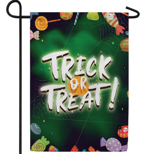 Trick Or Treat Candy Double Sided Garden Flag