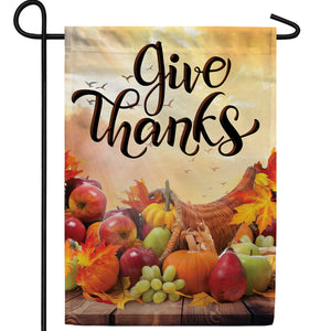 Give Thanks For Lord's Food Double Sided Garden Flag