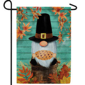 Pilgrim Gnome Double Sided Garden Flag