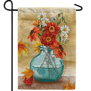 Fall Flowers Painting Double Sided Garden Flag