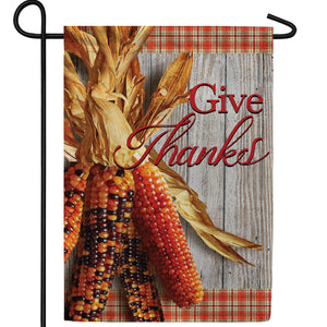 Give Thanks Indian Corns Double Sided Garden Flag