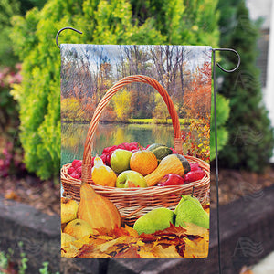 Fall Bountiful Basket Double Sided Garden Flag