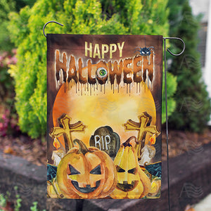 RIP (Real Infuriated Pumpkins) Double Sided Garden Flag