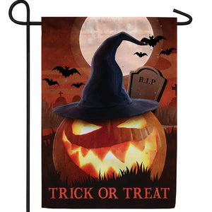 Glowing Jack-O-Lantern Double Sided Garden Flag