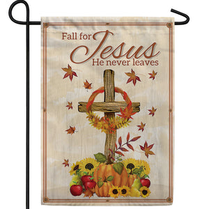 Fall For Jesus Double Sided Garden Flag