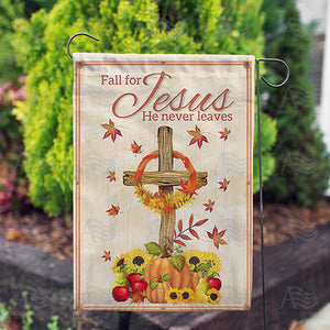 Fall For Jesus Double Sided Garden Flag
