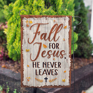 Fall For Jesus Wooden Plaque Double Sided Garden Flag