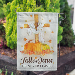 Jesus Never Leaves Double Sided Garden Flag