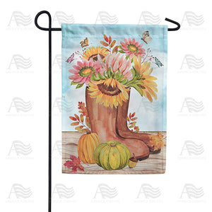 Blooming Boots Double Sided Garden Flag
