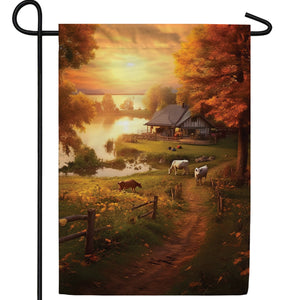 Autumn Sunset Double Sided Garden Flag