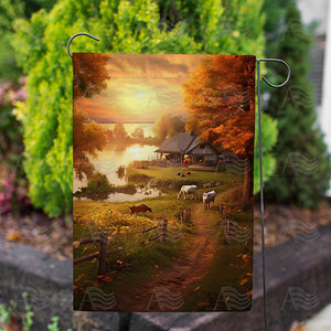 Autumn Sunset Double Sided Garden Flag