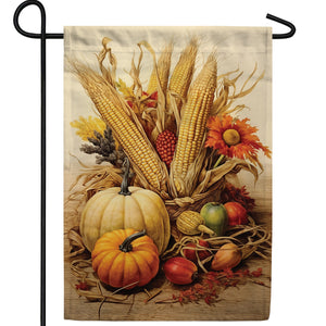 Fall Gourds And Corn Double Sided Garden Flag
