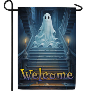 Welcome To The Haunted House Double Sided Garden Flag