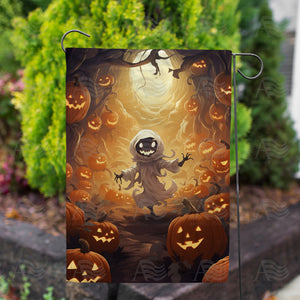 Wicked Pumpkin Tunnel Double Sided Garden Flag