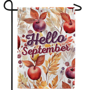 Hello September Colors Double Sided Garden Flag