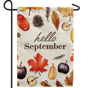 Hello September Double Sided Garden Flag