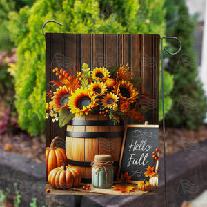 Harvest Sunflower Ensemble Double Sided Garden Flag