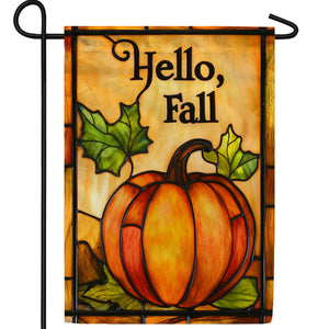 Hello Fall Pumpkin Double Sided Garden Flag