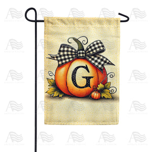 Fall Pumpkin Monogram Garden Flag