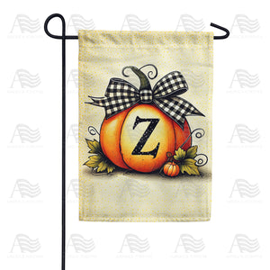 Fall Pumpkin Monogram Garden Flag