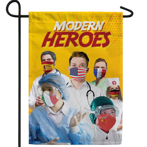 A World Of Heroes Double Sided Garden Flag