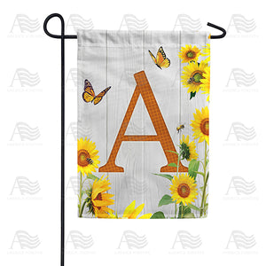 Country Sunflowers Monogram Double Sided Garden Flag
