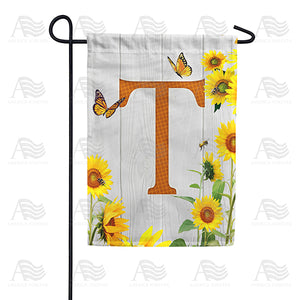 Country Sunflowers Monogram Double Sided Garden Flag